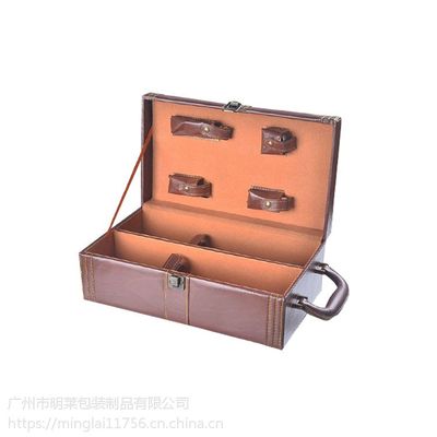 雙支紅酒盒 *皮料紅酒盒 禮品盒 皮制包裝工廠